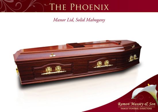the phoenix coffin manor lid with solid mahogany