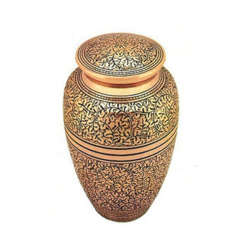 Embossed Brass Urn