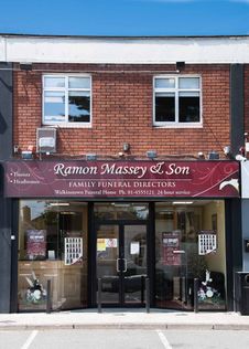 Outside Ramon Massey & Son's funeral home in Walkinstown