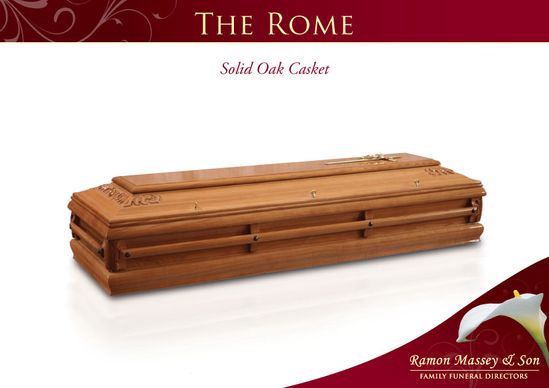 the rome coffin crafted from solid oak casket