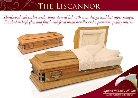 The liscannor hardwood oak casket with cross design