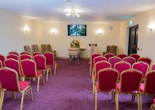 Interior of a Ramon Massey & Son's funeral home funeral set-up in Celbridge