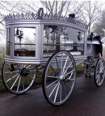 Beautiful Horse drawn Silver Hearse 
