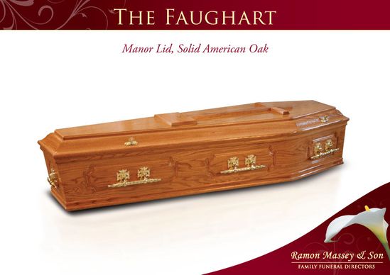 the faughart Coffin with manor lid and solid American oak