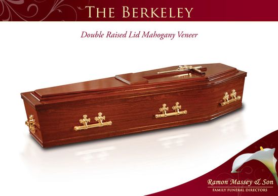 The Berkeley Coffin with raised lid mahogany veneer
