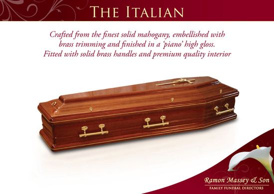 the italian coffin crafted from solid mahogany
